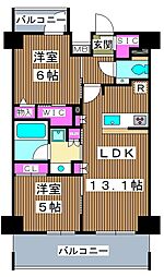 板橋本町ステーションレジデンス 2LDKの間取図画像