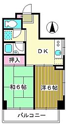 エイトサイド新和 2DKの間取図画像