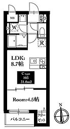 板橋区蓮根1丁目マンション 1LDKの間取図画像