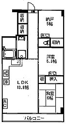都民住宅エスポワール 2SLDKの間取図画像