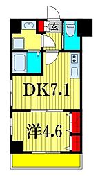 東葉高速鉄道 西船橋駅 徒歩3分の賃貸マンション 8階1DKの間取り