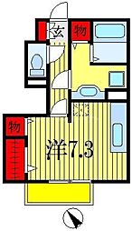 JR総武線 西船橋駅 徒歩11分の賃貸アパート 1階ワンルームの間取り