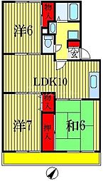 JR武蔵野線 船橋法典駅 徒歩24分の賃貸アパート 2階3LDKの間取り