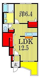 JR武蔵野線 船橋法典駅 徒歩18分の賃貸アパート 1階1LDKの間取り
