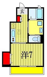 東武野田線 塚田駅 徒歩9分の賃貸アパート 1階1Kの間取り