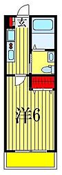 JR総武線 船橋駅 徒歩10分の賃貸アパート 3階1Kの間取り