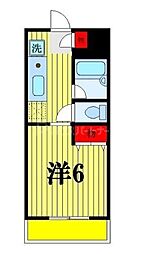 JR総武本線 津田沼駅 徒歩24分の賃貸マンション 1階1Kの間取り