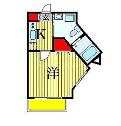JR総武線 船橋駅 徒歩9分の賃貸アパート 3階1Kの間取り
