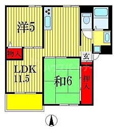 第4ラフィーネ 2LDKの間取図画像