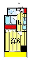 ベイステート安間 1Kの間取図画像