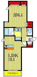 グランベル津田沼 1LDKの間取図画像