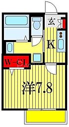 ウッドホーククラブ 1Kの間取図画像