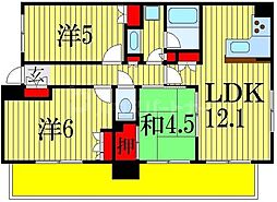 スカイグランデ船橋宮本 3LDKの間取図画像