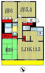 グロースメゾン海神A棟 3LDKの間取図画像