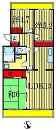パレス・オオハク 3LDKの間取図画像