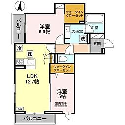 fortuna duo 2階2LDKの間取り