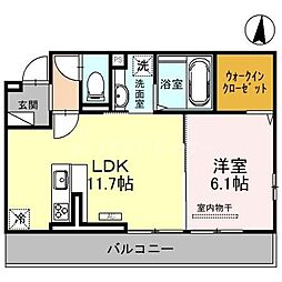 アクシス・ハイム 3階1LDKの間取り