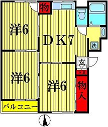 タカノマンションB 3DKの間取図画像
