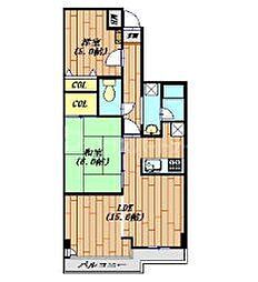 センチュリー越谷 2LDKの間取図画像