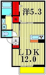 愛宕ビューハイツ3 1LDKの間取図画像