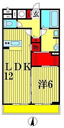 ベルレージュパルコ 1LDKの間取図画像