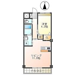 シャルム 1LDKの間取図画像