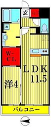 ボナール・中央 1LDKの間取図画像