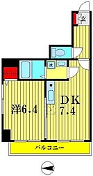 リリー松原 1DKの間取図画像