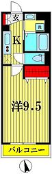 リュイール 1Kの間取図画像