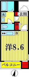フラワーハイツ ワンルームの間取図画像