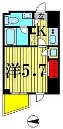 ライブコート草加 1Kの間取図画像