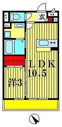 ラフォンテ 1LDKの間取図画像