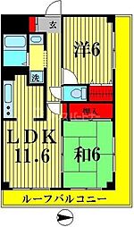 リレント谷塚 2LDKの間取図画像