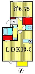 グレイスガーデン 1LDKの間取図画像