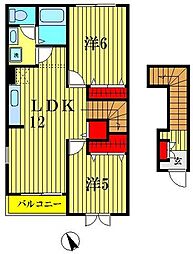 ボヌール2 2LDKの間取図画像