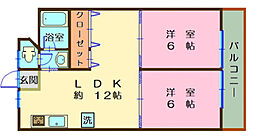 ダイアナハイム 2LDKの間取図画像