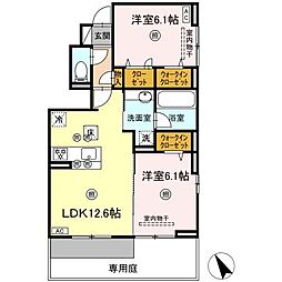 雅MiyabiIII 2LDKの間取図画像