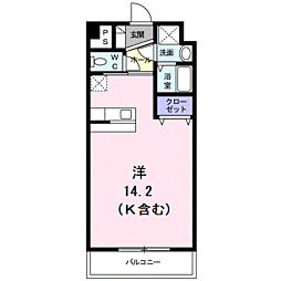 ヴィラルミノーソC ワンルームの間取図画像