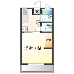 エステーニC 1Kの間取図画像