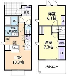 Olive　　（オリーブ）　　小俣町 2LDKの間取り