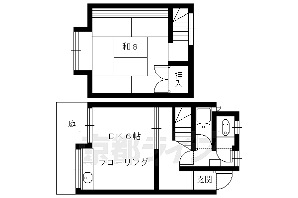 大徳寺の貸家 3｜京都府京都市北区紫野大徳寺町(賃貸テラスハウス1LDK・--・30.00㎡)の写真 その2