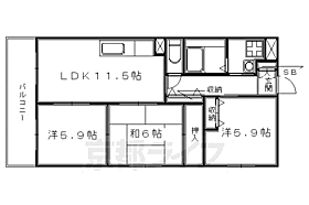 京都府京都市左京区岩倉三宅町（賃貸マンション3LDK・3階・67.40㎡） その2