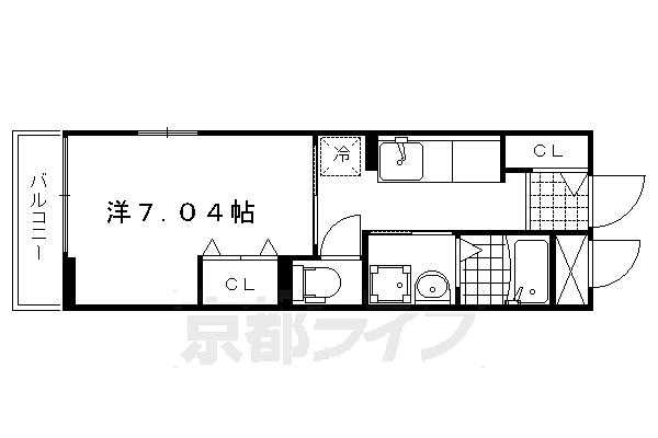 さくらメゾン 106｜京都府京都市北区平野上八丁柳町(賃貸アパート1K・1階・26.00㎡)の写真 その2