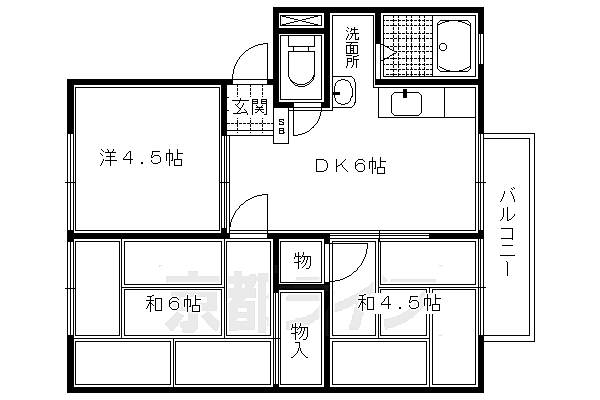 京都府京都市北区上賀茂池端町(賃貸アパート3DK・1階・43.00㎡)の写真 その2