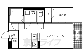 京都府京都市左京区一乗寺里ノ西町（賃貸アパート1LDK・2階・33.40㎡） その2