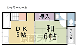 いずみ荘 2階1DKの間取り