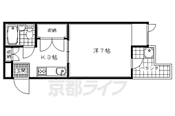 ハイツおおくら 3階1Kの間取り