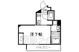 阪急京都本線 西院駅 徒歩1分の賃貸マンション 3階1Kの間取り