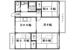 叡山電鉄叡山本線 茶山・京都芸術大学駅 徒歩8分の賃貸マンション 5階4DKの間取り