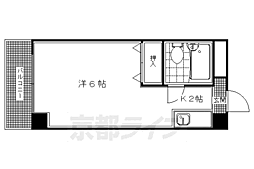 叡山電鉄叡山本線 元田中駅 徒歩4分の賃貸マンション 4階1Kの間取り